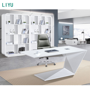 Liyu Modern Light Luxury Boss Office Desk Chair Combination Fashionable Large Class Table Wooden L-shaped Office Desk Furniture