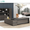 Liyu Modern Office Furniture Large L-Shaped Boss Desk Executive CEO Wooden Table Convertible & Extendable Features