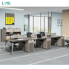 Liyu Modern Open Space Coworking Modular Office Table Work Station Desk Furniture 4 Seater Person Staff Office Workstation