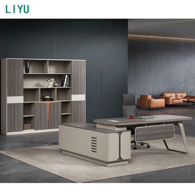 Liyu Luxury Aesthetic Furniture Luxury Boss Office Desk Mdf Office Table Modern Design Sturdy And Durable Office Table