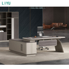 Liyu New Modern Office Furniture CEO Executive Desk Manager L Shaped Workstation Table CE Certified Latest Designs