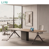 Liyu New Model Table Wood Luxury Paint Baking Veneer Microphone Meeting Conference Table for Boardroom