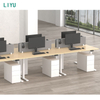 Liyu Standing Desk Touch Screen Controller Compact Modern Office Desk with MDF Bamboo Tabletop Adjustable Height Office Table