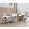 Liyu Customized Office Partition Workstation L Shape Office Cubicle Modern Modular 3 4 5 Person Office Workstation Table