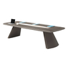 Liyu Hot Sale Durable Modern Office Furniture 6-10 Person Brown Wooden Top I-Shaped Leg Conference Desk Designer Meeting Tables