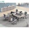 Liyu Modern Classic Design Two-Seater Modular Office Workstation Wooden Material Cubicle Desk Furniture Partition for School Use