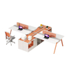 Liyu Furniture Face To Face Wooden Frame Modular Cubicles Workstation Office Table with Divider