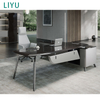 Liyu High Quality Modern L-Shape Director Office Table Executive Wood Desk for Boss Stylish Computer Desk for Office Use