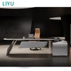 Liyu Modern L-Shape Executive Office Desk for Boss Or CEO Wood Panel Style Stylish Furniture for Executive Workspace
