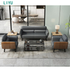 Liyu Hot Selling Latest Design Leather Sofas Sets American Style Modern Rectangle Sectional Couch Office Sofa Set Furniture