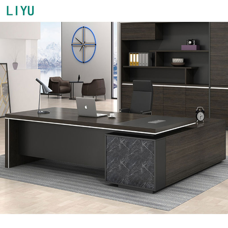 Modern Executive Desk with Storage and Functionality
