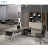 Liyu Executive L Shape with Atmosphere Light Strip Furniture Modern Manager table Ceo Office Desk Boss Office Desks futuristic