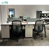 Liyu Open Space Furniture Modern Office Cubicles Work Station Desk Office Furniture 2 Person Staff Desk Wooden Workstation
