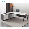 Liyu Furniture Modern Pc Laptop Working Table Executive Office Desk With Cabinet Single Computer Desk For Office