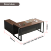 Liyu Modern L-Shaped Executive Office Furniture Commercial Wood Boss Desk Foldable MDF Steel Computer Desk Home School Boss Desk