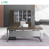 Liyu Modern L-Shaped Executive Manager CEO Desk Contemporary Wooden Office Furniture Convertible & Extendable for Home Use