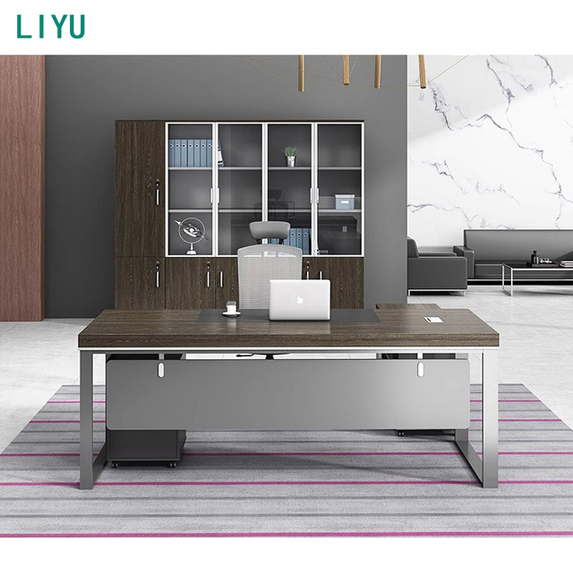 Liyu Modern L-Shaped Executive Manager CEO Desk Contemporary Wooden Office Furniture Convertible & Extendable for Home Use