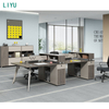 Liyu Modern Open Space Coworking Modular Office Table Work Station Desk Furniture 4 Seater Person Staff Office Workstation