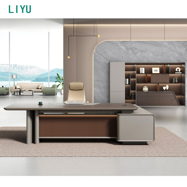 Liyu Mobilier De Bureau Modern Luxury Executive Office Desk Chinese Factory Supplier Office Desk Furniture