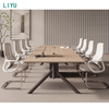 Liyu New Model Table Wood Luxury Paint Baking Veneer Microphone Meeting Conference Table for Boardroom