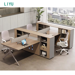 Liyu Mobilier De Bureau Professional Factory 2 Person Standing Table Import Furniture Office Desk Partition From China