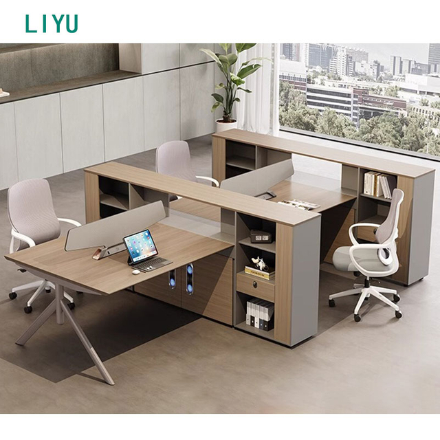 Liyu Mobilier De Bureau Professional Factory 2 Person Standing Table Import Furniture Office Desk Partition From China