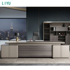 Liyu Luxurious Modern L-Shaped Executive Desk Thickened Wood Drawer Storage Wire Routing Box Modular Office Furniture Table