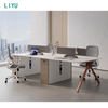 Liyu Modular 2 4 6 Office Desks Modern L Shape Workstation Office Cubicles Work Station Office Furniture Partition