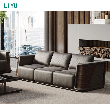 Liyu Office Furniture Customizable Modular Restaurant & Bar Sofa Long Hotel Lobby Seating for Big Spaces & Villas Made of Wood