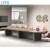 Liyu 2025 Hot Selling Elegant and Spacious Rectangular Strip Design Modern Training Conference Table Set With Office Desk Chairs