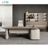 Liyu Modern Large Office Furniture Boss Table And Chair Combination Wooden President And Manager Desk with Simple Design