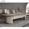Liyu Furniture Table De Bureau Customized Length Width Multi Person Practical Minimalist White Conference Table