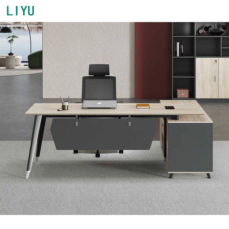 Luxury executive office desk with premium materials and integrated technology