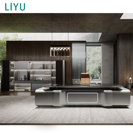 Liyu Luxury Executive Office Desk by Big Boss Modern Design Home Office Furniture Durable Wooden Panel Material