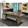 Liyu Modern Luxury Executive Office Desk High-End Melamine Wooden Desk for Boss or CEO for Office Building Use
