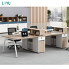 Liyu Melamine Office Table Computer Desk Wooden Furniture Free Combined Workstation Staff Desk