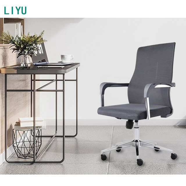 Liyu Foshan High Quality Cheap Staff Office Chair Breathable Chaise De Bureau Cushion Ergonomic Office Mesh Chair
