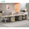 LIYU Melamine Furniture Desk Manufacturing Workstation Linear L Shape Seat Double Office Cubicle