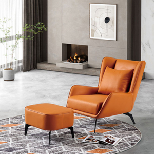 Premium Sofa Chair for Office with Leather Veneer and Solid Legs