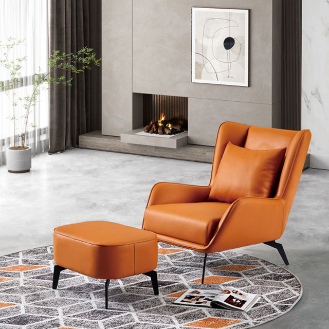 Premium Sofa Chair for Office with Leather Veneer and Solid Legs