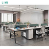 Liyu Open Space Furniture Modern Office Cubicles Work Station Desk Office Furniture 2 Person Staff Desk Wooden Workstation