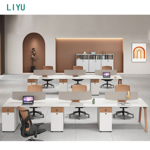 Liyu Foshan Office Desk with Shelves Office Furniture Home Table Workstation