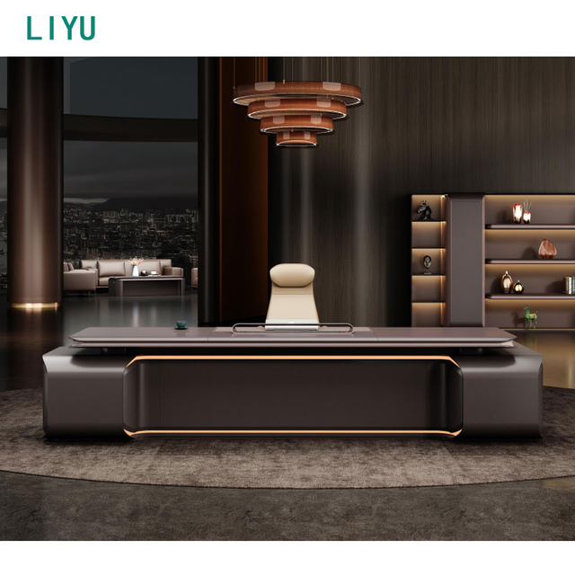 Liyu Modern Executive Desk for Boss/CEO with Meubles De Bureau Melamine Office Furniture Manager Desk for Home Or Villa Use