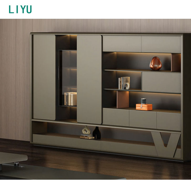Liyu Modern Office Storage Cabinet with Sliding Door Convertible Metal And Wood File Cabinet for Home Furniture
