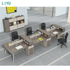 Liyu Modern Open Space Coworking Modular Office Table Work Station Desk Furniture 4 Seater Person Staff Office Workstation