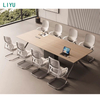 Liyu New Model Table Wood Luxury Paint Baking Veneer Microphone Meeting Conference Table for Boardroom