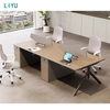 Liyu Wholesale Modern Office Furniture Industrial Simple 2/4 Seat Modular Workstation with Table Screen Computer Desk
