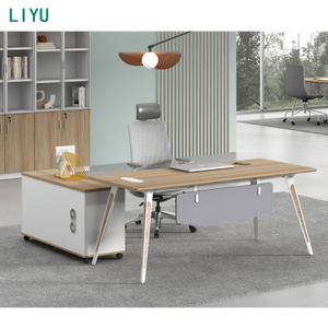 Liyu Luxury Melamine L Shape Desk And Chair File Cabinet Boss Executive Manager CEO Office Desk Boss Office Table