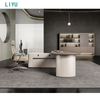 Liyu Modern Large Office Furniture Boss Table And Chair Combination Wooden President And Manager Desk with Simple Design