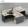 Liyu Factory Supplier Offical Table Officer Desk L Shape Wood Partition Modular Cubicle Office Furniture